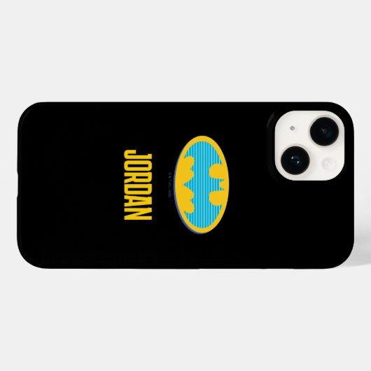 Coques Case-Mate iPhone Batman | Symbole Cyan Stripes (Verso (horizontal))