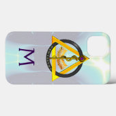 COQUES Case-Mate iPhone BÂTON D'ASCLEPIOS DENTISTE DENTISTERIE MONOGRAMME (Verso (horizontal))