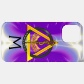 COQUES Case-Mate iPhone BÂTON D'ASCLEPIUS DENTISTE DENTISTERIE MONOGRAMME, (Verso (horizontal))