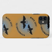 Coques Case-Mate iPhone Bats d'Halloween bleu orange (Dos (Horizontal))