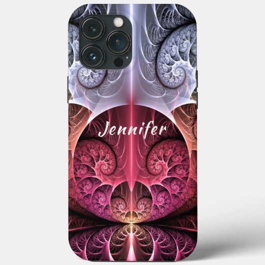 Coques Case-Mate iPhone Battement de cœur, nom de fractale de fantasy surr (Verso)