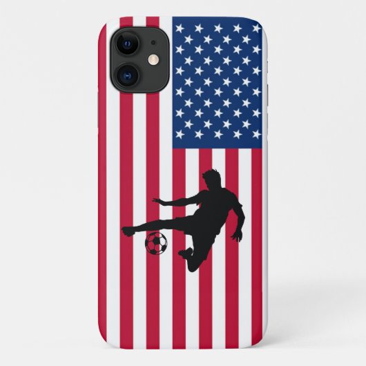 Coques Case-Mate iPhone Batteur de soccer et boîte de chasse à drapeau amé (Dos)