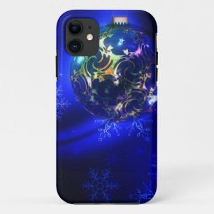 Etui iPhone Case-Mate Bauble de Noël bleu électrique, personnaliser i