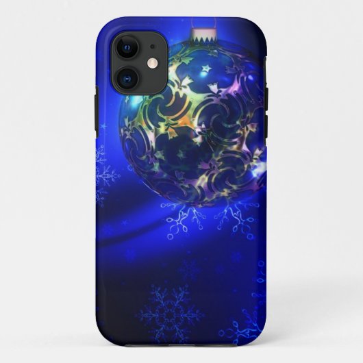 Coques Case-Mate iPhone Bauble de Noël bleu électrique, personnaliser i (Dos)