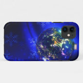 Coques Case-Mate iPhone Bauble de Noël bleu électrique, personnaliser i (Dos (Horizontal))