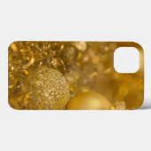 Coques Case-Mate iPhone Baubles de Noël d'or (Verso (horizontal))