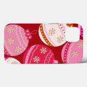 Coques Case-Mate iPhone Baubles De Noël Rose Et Rouge (Verso (horizontal))