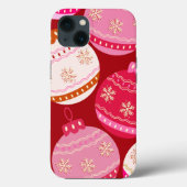Coques Case-Mate iPhone Baubles De Noël Rose Et Rouge (Verso)
