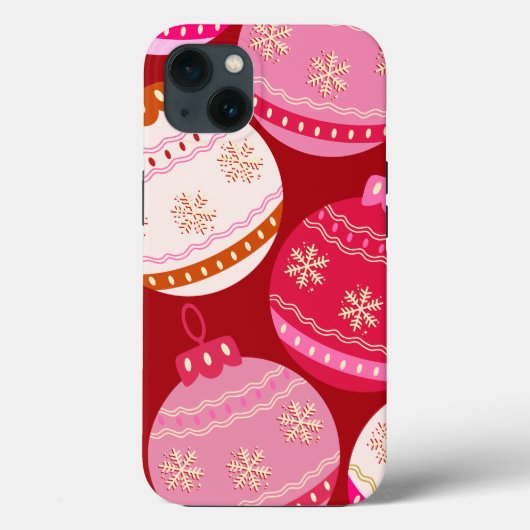 Coques Case-Mate iPhone Baubles De Noël Rose Et Rouge (Verso)