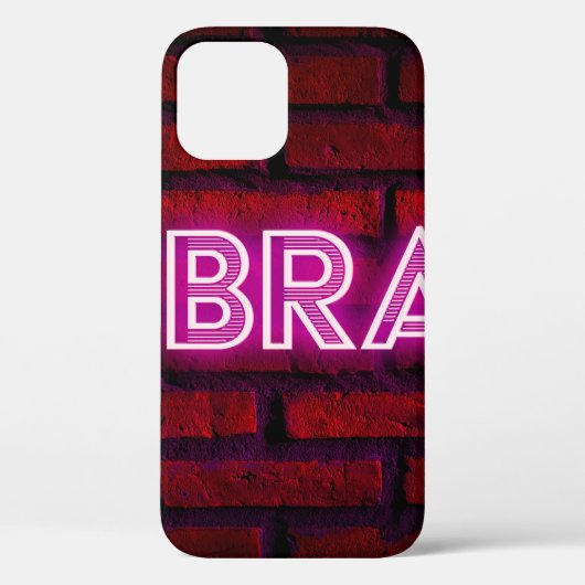 Coques Case-Mate iPhone Be brave inspirational quote neon effect text on o (Verso)