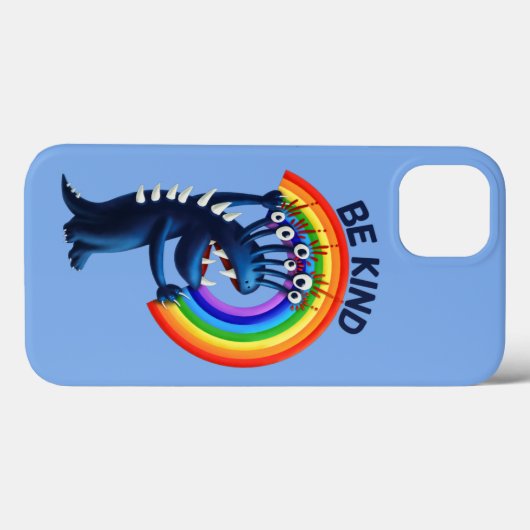 Coques Case-Mate iPhone Be Kind - Sympa Caractère Rainbow Message positif (Verso (horizontal))