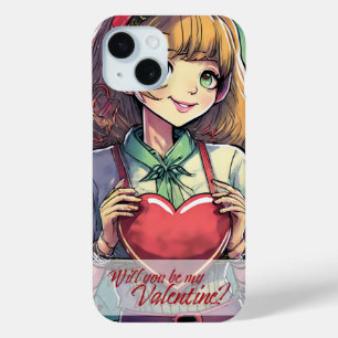 Coque Pour iPhone 15 Be My Valentine in Manga Style 33419