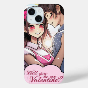 Coque Pour iPhone 15 Be My Valentine in Manga Style 58477