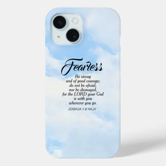 Coques Case-Mate iPhone Be Not Afraid Bible Verse Blue Cloudy Sky Courage (Verso)