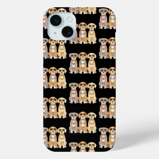 Coques Case-Mate iPhone Beach Barkers Bikini Trio avec attitude (Verso)
