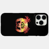 Coques Case-Mate iPhone Beach Chairs Parasol Summer Sunset 80s Palm Tree (Verso (horizontal))