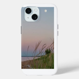 Coque Pour iPhone 15 Beach Dunes Pleine lune Sky du soir