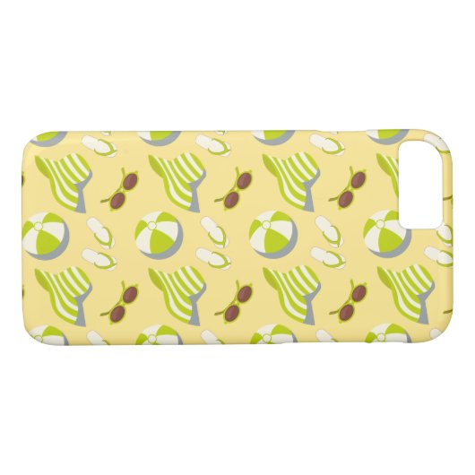 Coques Case-Mate iPhone Beach vacay pattern with sunglasses and sun hat (Dos (Horizontal))