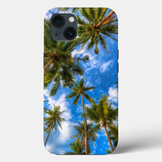 Coques Case-Mate iPhone Beaches tropicales | Palm Trees on Blue Sky (Verso)