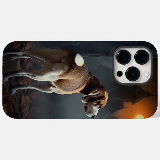 Coques Case-Mate iPhone Beagle Halloween effrayant (Verso (horizontal))