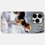 Coques Case-Mate iPhone Beagle Laisser Neige Noël (Verso (horizontal))