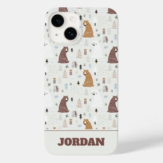 Coques Case-Mate iPhone Bears mignonne dans le Motif Woods (Verso)