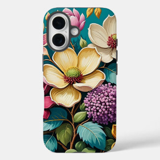 Coques iPhone 16 Beau Art Floral Vibrant