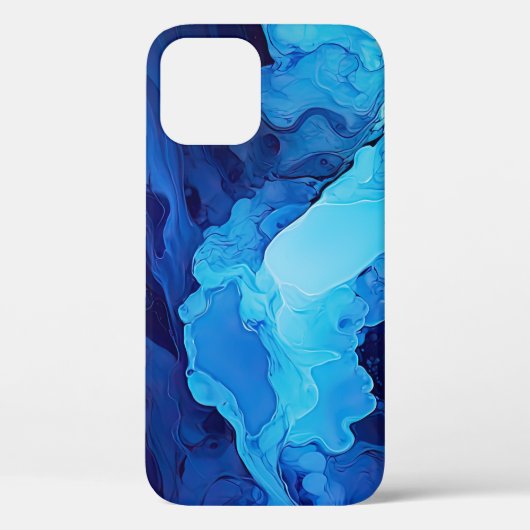 Coques Case-Mate iPhone Beau Bleu Abstrait Moderne Art Fluide Artistique (Verso)