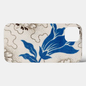 Coques Case-Mate iPhone Beau Bleu Antique Floral Stippled (Verso (horizontal))