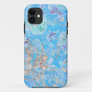 Coque Case-Mate Pour iPhone Beau bleu pastel floral
