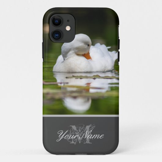 Coques Case-Mate iPhone Beau canard blanc nageant sur l'étang de jardin! (Dos)
