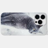 COQUES Case-Mate iPhone BEAU CHAT BLEU RUSSE DE COULEUR D'EAU (Verso (horizontal))