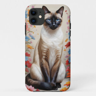 Case-Mate iPhone Case Beau chat siamois en fleurs