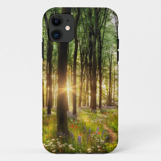 Coques Case-Mate iPhone Beau chemin de bois de fleurs sauvages et lever du (Dos)