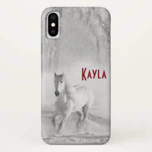 Coques Pour iPhone Beau cheval de l'Arabie Blanche galopant