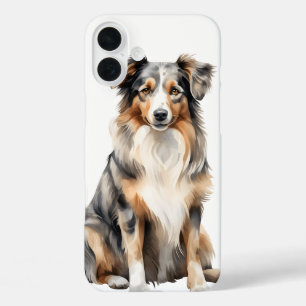 COQUES iPhone 16 PLUS BEAU CHIEN AUSTRALIEN DE COULEUR D'EAU