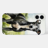 COQUES Case-Mate iPhone BEAU CHIEN GREYHOUND NOIR ET BLANC (Verso (horizontal))