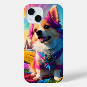 Coque Pour iPhone 15 Beau Chien rose rosé