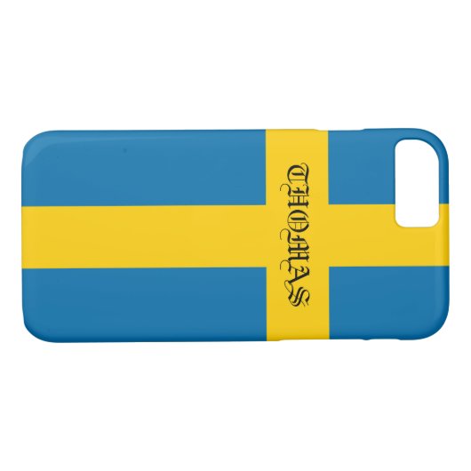 Coques Case-Mate iPhone Beau Cool Patriotique Monogramme Drapeau de Suède (Dos (Horizontal))