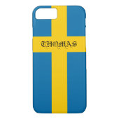Coques Case-Mate iPhone Beau Cool Patriotique Monogramme Drapeau de Suède (Dos)