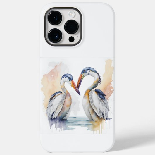 Coques Case-Mate iPhone Beau Couple pélican, Obligations d'amour pélicans (Verso)
