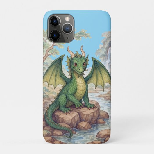 Coques Case-Mate iPhone Beau dragon vert (Dos)