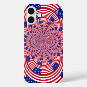 iPhone 16 Plus Case Beau drapeau américain Extraordinaire Kaleidoscope