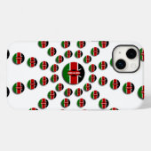 Coques Case-Mate iPhone Beau Drapeau circulaire kenyan : Un design radial (Verso (horizontal))