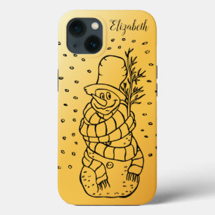 Case-Mate iPhone Case Beau, Étonnant, Snowman de Noël Or