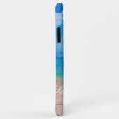 Coques Case-Mate iPhone Beau Flamant rose Élégant Sur Plage Aquarelle Art (Dos/Droite)
