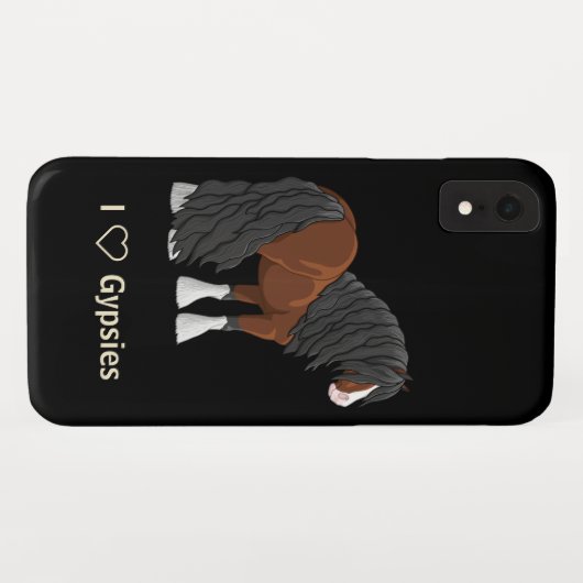 Coques Case-Mate iPhone Beau Gypsy Vanner Draft Horse (Dos (Horizontal))