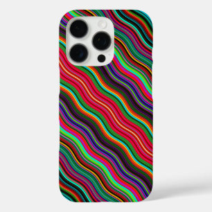 Coques iPhone 16 Pro Beau Motif coloré Wavy Stripe