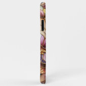 Coques Case-Mate iPhone Beau Motif d'Art Floral Verre Tiré (Dos/Droite)