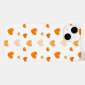 Coques Case-Mate iPhone Beau motif de coeurs orange (Verso (horizontal))